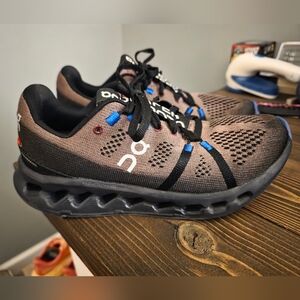 On Running Cloudsurfer Black Cobalt Road Running Shoes Women’s Sz 8